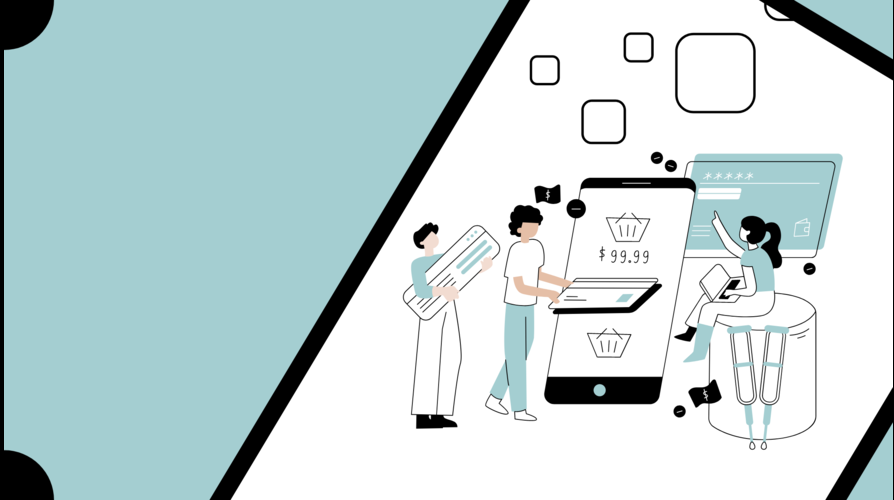 UI design for mobile shopping: A smartphone and tablet display a shopping cart, illustrating how user interface impacts 2024 customer satisfaction and conversions.