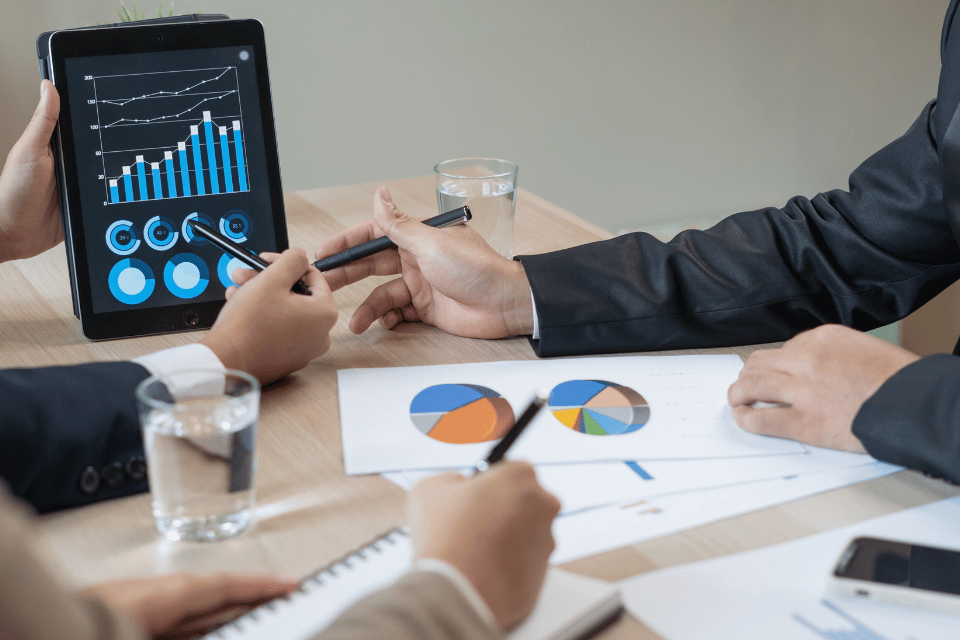 Generative AI transforming business decision-making with data insights, automation, and strategic planning for business leaders.