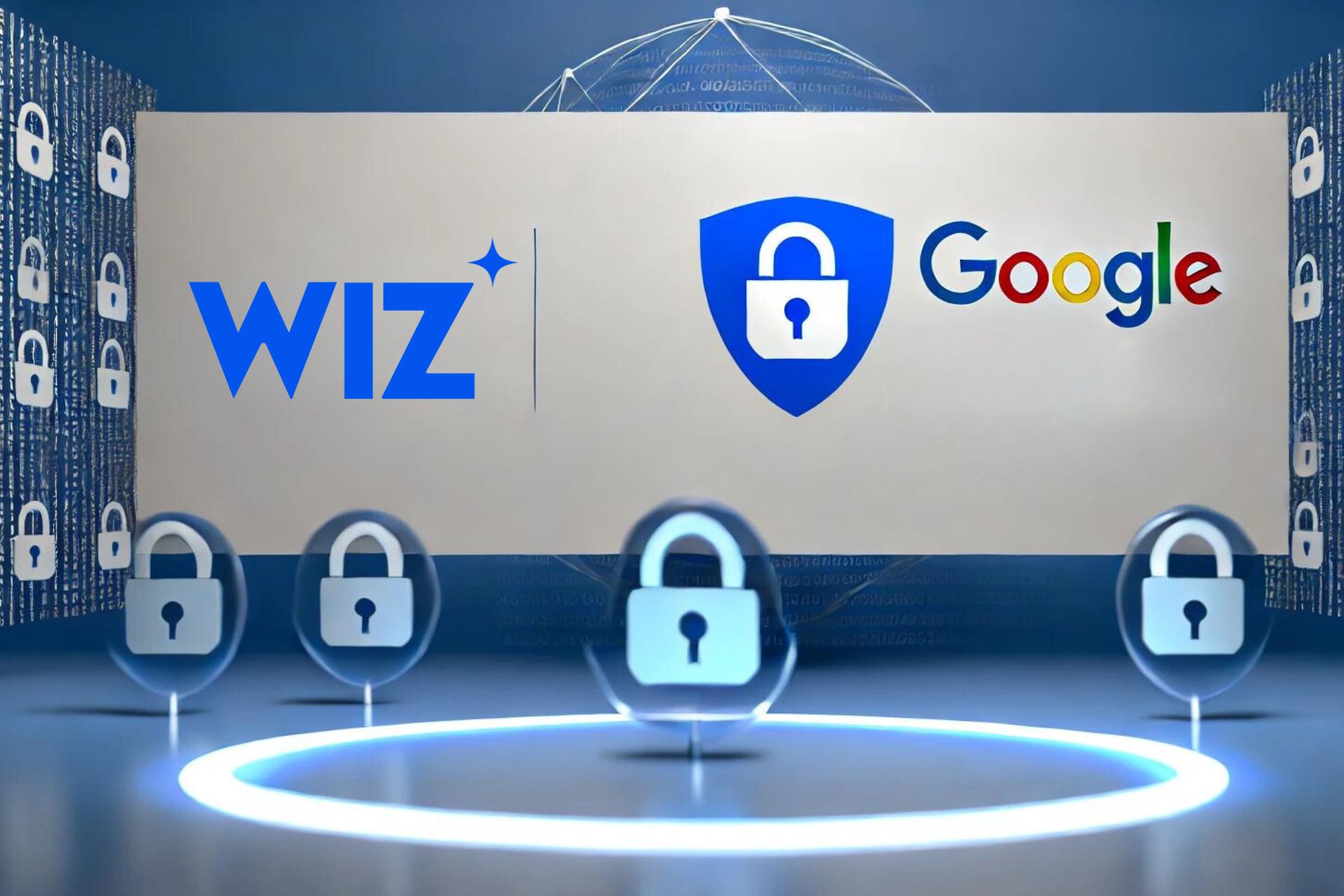 Google in advanced talks to acquire cybersecurity startup Wiz for $23 billion. Image shows Wiz and Google logos with security icons, highlighting the significance of the deal.