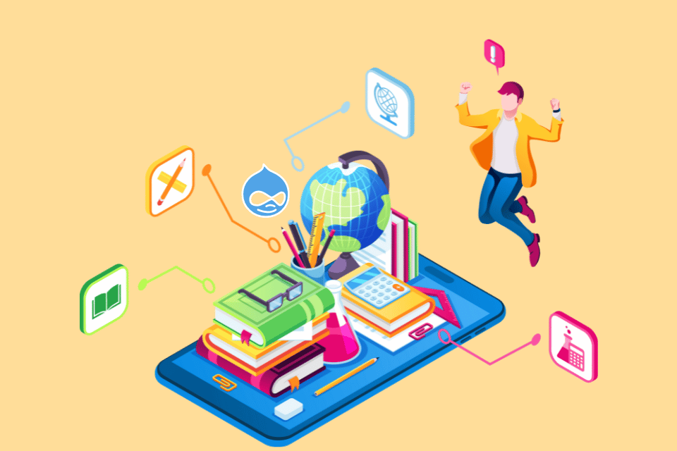 Using Drupal to create engaging learning platforms in education, featuring top tools and successful examples in the U.S.