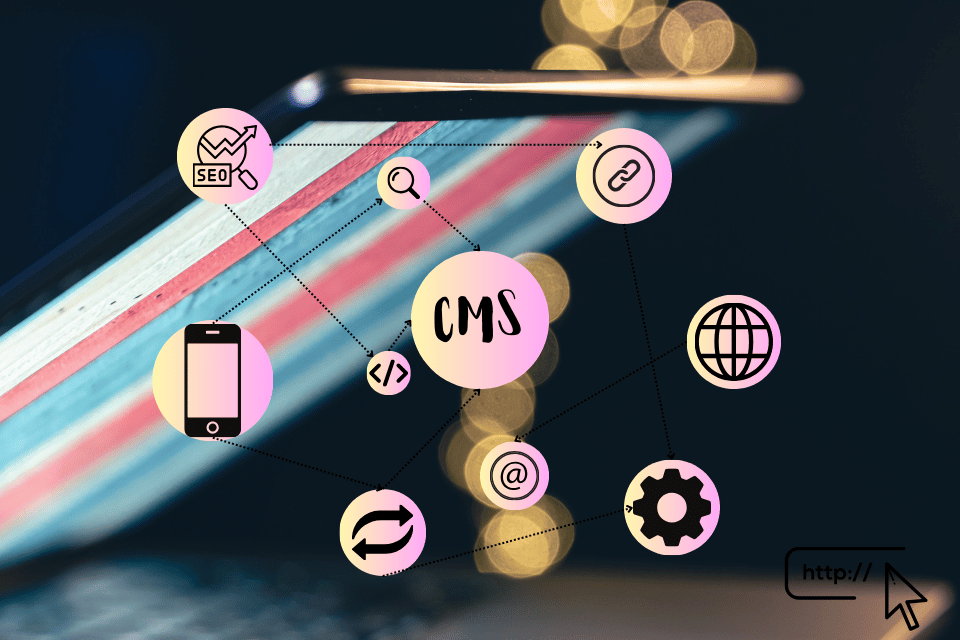 Visual representation of SEO advantages with a well-structured CMS-driven website.