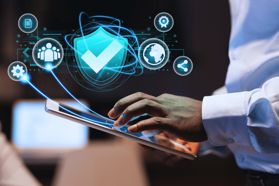 Concept of resilient cybersecurity enabling businesses to recover from cyber threats with minimal downtime