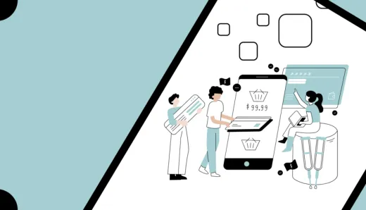 UI design for mobile shopping: A smartphone and tablet display a shopping cart, illustrating how user interface impacts 2024 customer satisfaction and conversions.